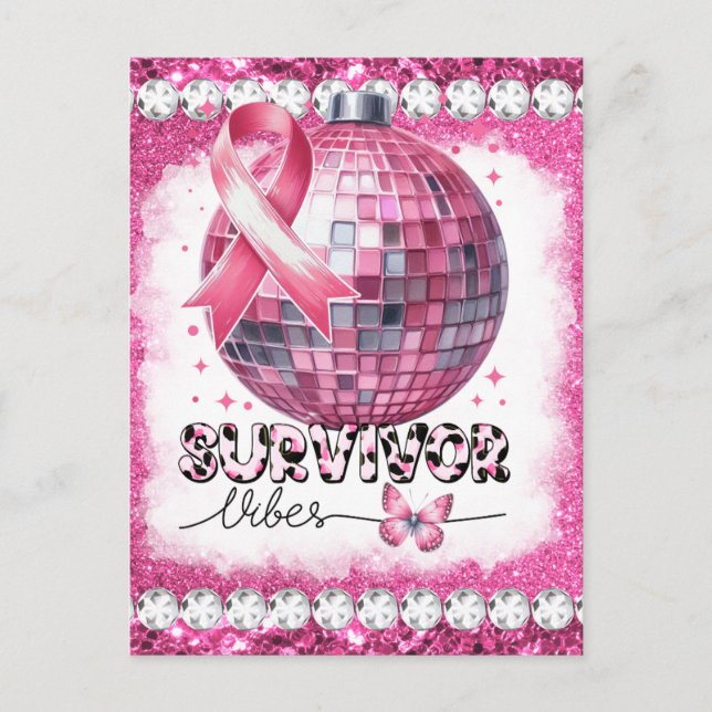 Crush breast cancer awareness month survivor pink  postcard (Front)