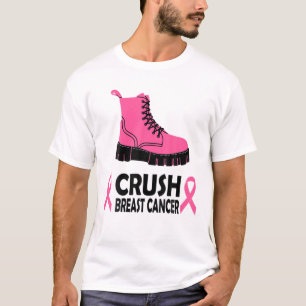 Crush Breast Cancer Awareness Pink Ribbon Boots T-Shirt