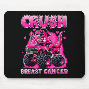 Crush Breast Cancer Awareness T Rex Monster Truck  Mouse Pad