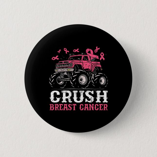 Crush Breast Cancer Awareness Truck Pink Kids Todd 6 Cm Round Badge (Front)