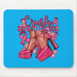 Crush Breast Cancer Bling Pink Ribbon Awareness Mouse Pad