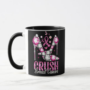 Crush Breast Cancer Bling Pink Ribbon Mug