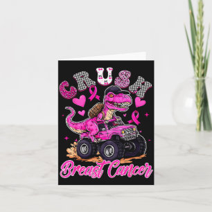 Crush Breast Cancer Dinosaur T Rex Monster Truck B Card
