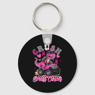 Crush Breast Cancer Dinosaur T Rex Monster Truck B Key Ring