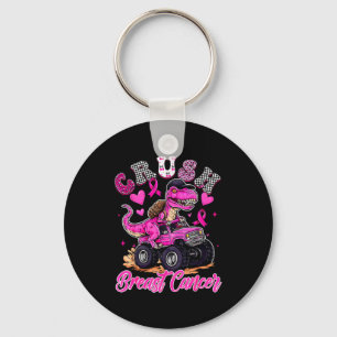 Crush Breast Cancer Dinosaur T Rex Monster Truck B Key Ring