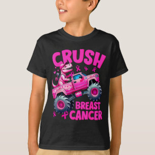 Crush Breast Cancer Nk T-rex Dinosaur Monster Truc T-Shirt