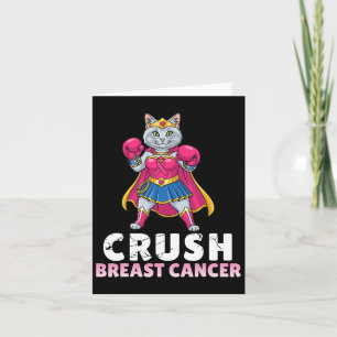 Crush Breast Cancer With Turkish Angora Cat Warrio Card
