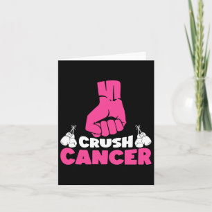 Crush Cancer Boxing Pink Ribbon Breast Cancer Awar Card