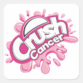 Crush Cancer Support Square Sticker