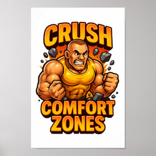 Crush Comfort Zones 3D Motivational Transfer PNG Poster