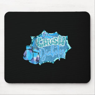 Crush Diabetes Blue Boxing Gloves Diabetes Awarene Mouse Pad