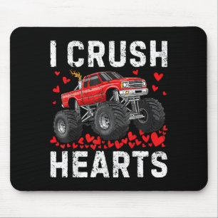 Crush hearts monster truck boy kids toddler mouse pad