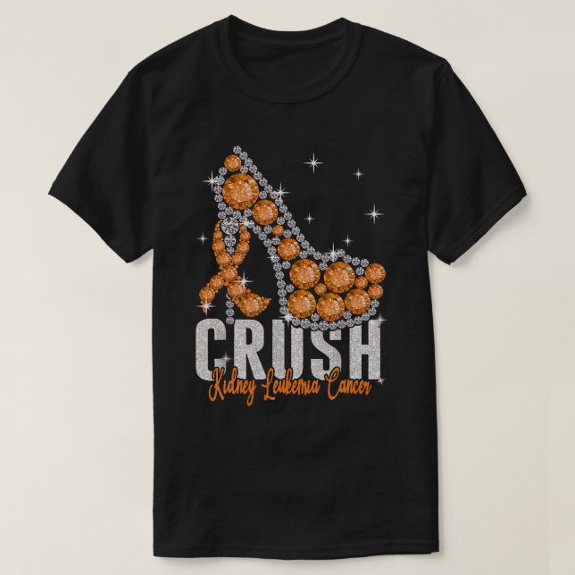 Crush Kidney Leukaemia Cancer Twinkle Ribbon Suppo T-Shirt (Design Front)