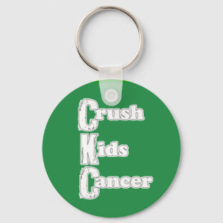 "Crush Kids Cancer" Green Keychain