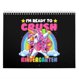 Crush Kindergarten Dabbing Unicorn Back to School Calendar
