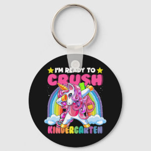 Crush Kindergarten Dabbing Unicorn Back to School Key Ring