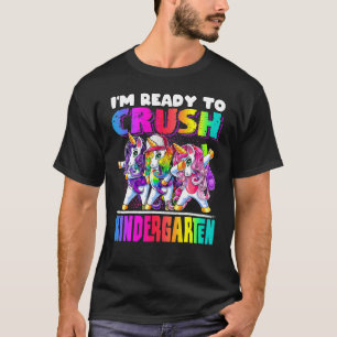 Crush Kindergarten Dabbing Unicorn Back To School T-Shirt