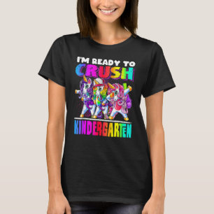 Crush Kindergarten Dabbing Unicorn Back To School T-Shirt