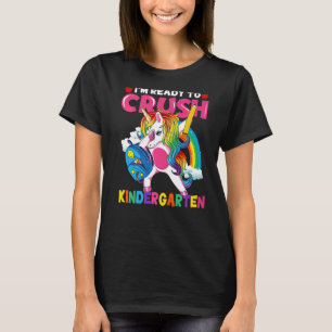 Crush Kindergarten Dabbing Unicorn Back to School T-Shirt