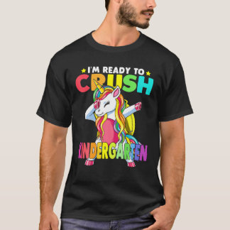 Crush Kindergarten Dabbing Unicorn Back To School T-Shirt
