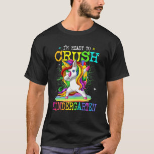 Crush Kindergarten Dabbing Unicorn Back To School T-Shirt