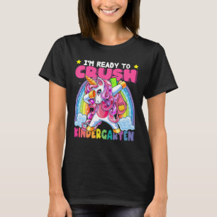 Crush Kindergarten Dabbing Unicorn Back To School T-Shirt