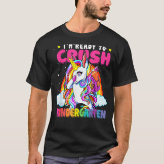 Crush Kindergarten Dabbing Unicorn Back To School  T-Shirt