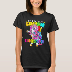 Crush Kindergarten Flossing Unicorn Back To School T-Shirt