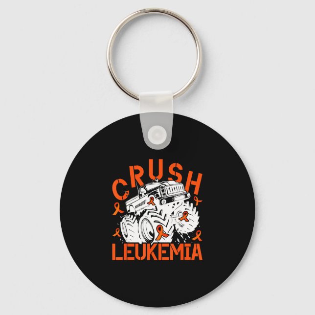 Crush leukaemia awareness month leukaemia warrior  key ring (Front)