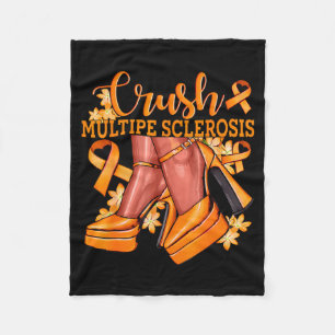 Crush Multiple Sclerosis Bling Orange Ribbon Aware Fleece Blanket