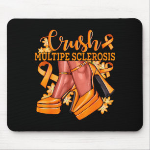 Crush Multiple Sclerosis Bling Orange Ribbon Aware Mouse Pad