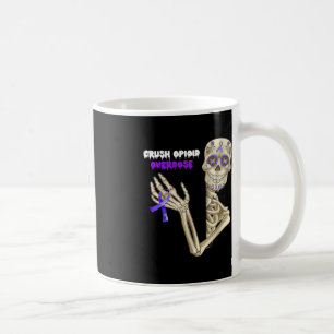 Crush Opioid Overdose Awareness Fun Skeleton Purpl Coffee Mug