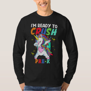 Crush Pre K Dabbing Unicorn Back To School Girls T-Shirt