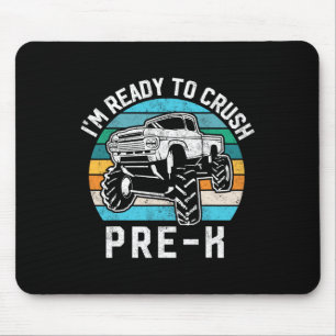 Crush Pre-k Gift Monster Truck First Day Of Presch Mouse Pad