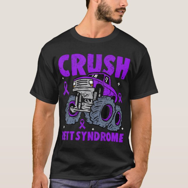 Crush Rett Syndrome Halloween Ghost Monster Truck  T-Shirt (Front)