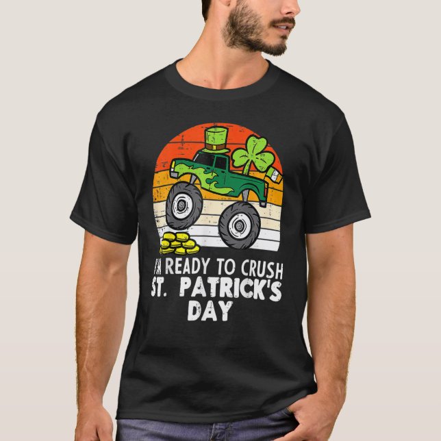 Crush St Patricks Day Monster Truck Paddys Toddler T-Shirt (Front)