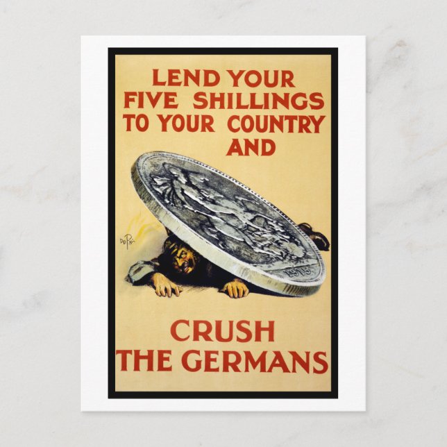 Crush The Germans Postcard (Front)