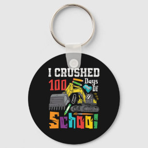 Crushed 100 Days Of School Construction Vehicle Bo Key Ring