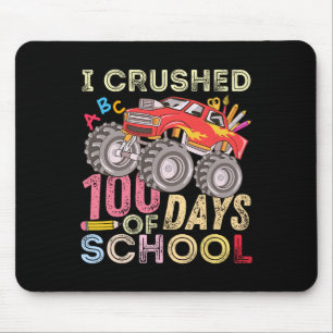 Crushed 100 Days Of School Monster Truck 100th Day Mouse Pad