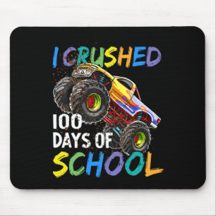 Crushed 100 Days Of School Monster Truck Kids Boys Mouse Pad