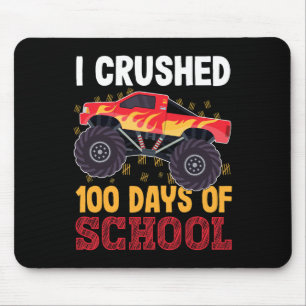 Crushed 100 Days Of School Monster Truck Kids Girl Mouse Pad