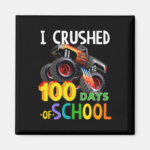 Crushed 100 Days Of School Monster Truck  Magnet