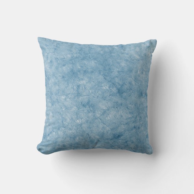 Crushed Blue Velvet Throw Pillow Cover (Front)