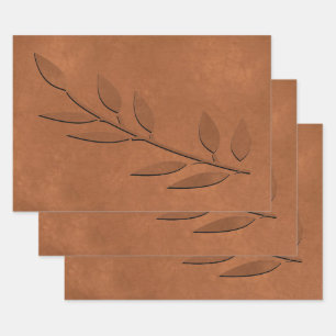 Crushed Copper Wrapping Paper Sheets