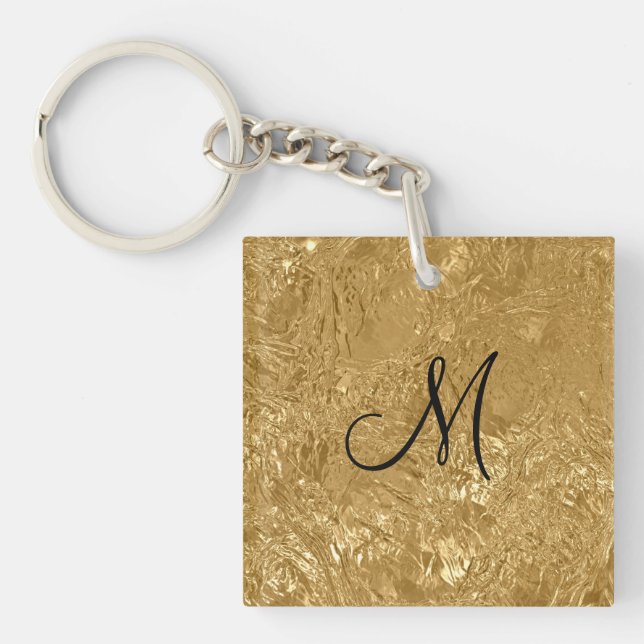 Crushed Gold Foil Key Ring (Front)