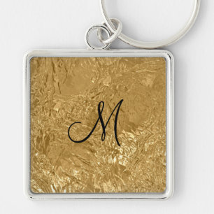 Crushed Gold Foil Key Ring