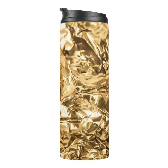 Crushed Golden Folds Thermal Tumbler (Rotated Right)