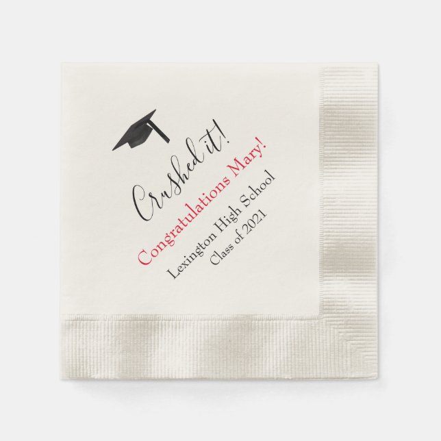 Crushed It! Personalised Graduation Napkins 2025 (Front)