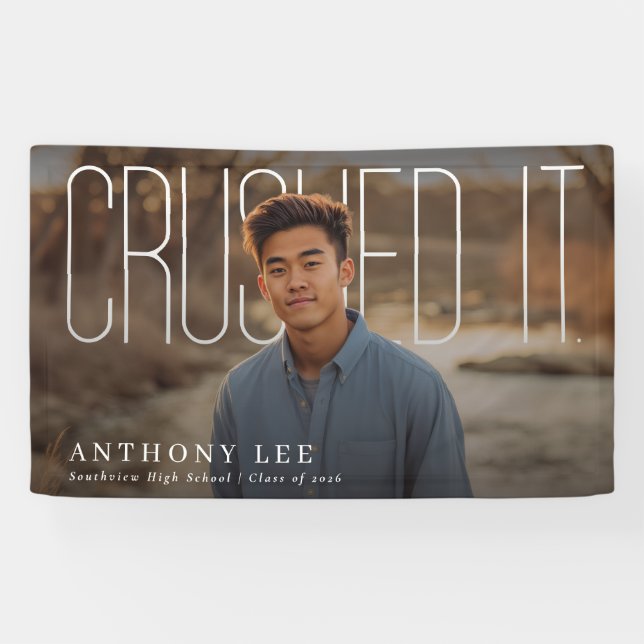 Crushed It PhotoPop Graduation Banner (Horizontal)
