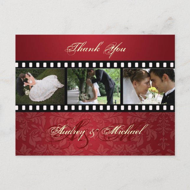 Crushed Red Velvet/Photos Thank you postcards (Front)